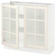 SEKTION Gabinete bajo+2 puertas de vidrio, blanco/Bodbyn color hueso, 36x15x30 "