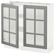SEKTION Gabinete bajo+2 puertas de vidrio, blanco/Bodbyn gris, 36x15x30 "