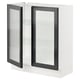 SEKTION Gabinete bajo+2 puertas de vidrio, blanco/Hejsta vidrio acanalado antracita, 30x15x30 "