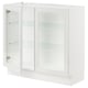 SEKTION Gabinete bajo+2 puertas de vidrio, blanco/Hejsta vidrio transparente blanco, 36x15x30 "