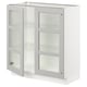 SEKTION Gabinete bajo+2 puertas de vidrio, blanco/Lerhyttan gris claro, 30x15x30 "