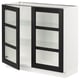 SEKTION Gabinete bajo+2 puertas de vidrio, blanco/Lerhyttan teñido en negro, 36x15x30 "