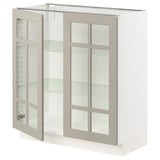 SEKTION Gabinete bajo+2 puertas de vidrio, blanco/Stensund beige, 30x15x30 "