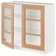 SEKTION Gabinete bajo+2 puertas de vidrio, blanco/Vedhamn roble, 36x15x30 "