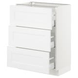SEKTION Gabinete bajo+3 cajones, blanco Maximera/Axstad blanco mate, 24x15x30 "