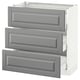 SEKTION Gabinete bajo+3 cajones, blanco Maximera/Bodbyn gris, 30x15x30 "