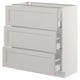 SEKTION Gabinete bajo+3 cajones, blanco Maximera/Lerhyttan gris claro, 30x15x30 "