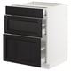 SEKTION Gabinete bajo+3 cajones, blanco Maximera/Lerhyttan teñido en negro, 24x24x30 "