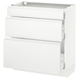 SEKTION Gabinete bajo+3 cajones, blanco Maximera/Voxtorp blanco mate, 30x15x30 "