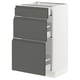 SEKTION Gabinete bajo+3 cajones, blanco Maximera/Voxtorp gris oscuro, 18x15x30 "