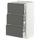 SEKTION Gabinete bajo+3 cajones, blanco Maximera/Voxtorp gris oscuro, 18x15x30 "
