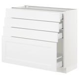 SEKTION Gabinete bajo+4 cajones, blanco Maximera/Axstad blanco mate, 36x15x30 "