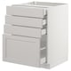 SEKTION Gabinete bajo+4 cajones, blanco Maximera/Lerhyttan gris claro, 24x24x30 "