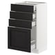SEKTION Gabinete bajo+4 cajones, blanco Maximera/Lerhyttan teñido en negro, 18x15x30 "