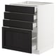 SEKTION Gabinete bajo+4 cajones, blanco Maximera/Lerhyttan teñido en negro, 24x24x30 "