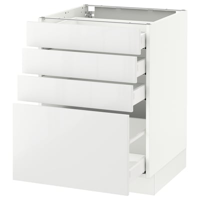 SEKTION Gabinete bajo+4 cajones, blanco Maximera/Ringhult blanco, 24x24x30 "