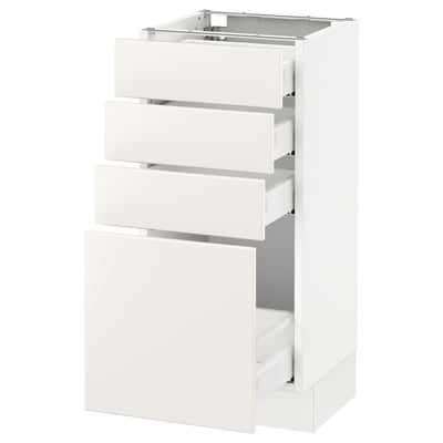 SEKTION Gabinete bajo+4 cajones, blanco Maximera/Veddinge blanco, 15x15x30 "