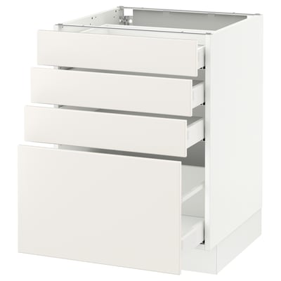 SEKTION Gabinete bajo+4 cajones, blanco Maximera/Veddinge blanco, 24x24x30 "