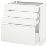 SEKTION Gabinete bajo+4 cajones, blanco Maximera/Voxtorp blanco mate, 30x15x30 "