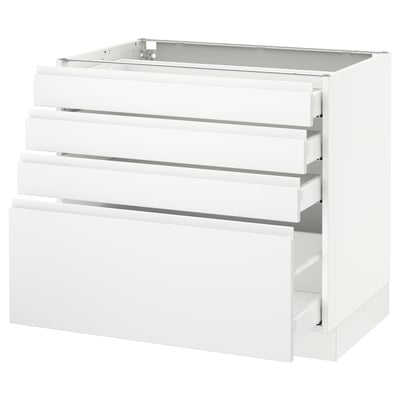 SEKTION Gabinete bajo+4 cajones, blanco Maximera/Voxtorp blanco mate, 36x24x30 "