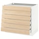 SEKTION Gabinete bajo 6 frentes/6 cjn bajos, blanco Maximera/Askersund efecto de fresno claro, 36x24x30 "