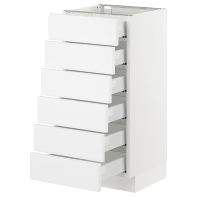 SEKTION Gabinete bajo 6 frentes/6 cjn bajos, blanco Maximera/Axstad blanco mate, 15x15x30 "