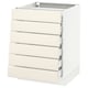 SEKTION Gabinete bajo 6 frentes/6 cjn bajos, blanco Maximera/Bodbyn color hueso, 24x24x30 "