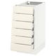 SEKTION Gabinete bajo 6 frentes/6 cjn bajos, blanco Maximera/Bodbyn color hueso, 15x24x30 "
