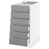 SEKTION Gabinete bajo 6 frentes/6 cjn bajos, blanco Maximera/Bodbyn gris, 15x24x30 "