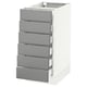 SEKTION Gabinete bajo 6 frentes/6 cjn bajos, blanco Maximera/Bodbyn gris, 15x24x30 "