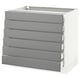 SEKTION Gabinete bajo 6 frentes/6 cjn bajos, blanco Maximera/Bodbyn gris, 36x24x30 "