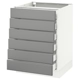 SEKTION Gabinete bajo 6 frentes/6 cjn bajos, blanco Maximera/Bodbyn gris, 24x24x30 "