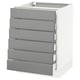 SEKTION Gabinete bajo 6 frentes/6 cjn bajos, blanco Maximera/Bodbyn gris, 24x24x30 "