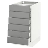 SEKTION Gabinete bajo 6 frentes/6 cjn bajos, blanco Maximera/Bodbyn gris, 18x24x30 "