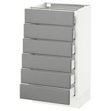 SEKTION Gabinete bajo 6 frentes/6 cjn bajos, blanco Maximera/Bodbyn gris, 18x15x30 "