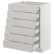 SEKTION Gabinete bajo 6 frentes/6 cjn bajos, blanco Maximera/Lerhyttan gris claro, 24x15x30 "