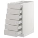 SEKTION Gabinete bajo 6 frentes/6 cjn bajos, blanco Maximera/Lerhyttan gris claro, 15x24x30 "