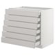SEKTION Gabinete bajo 6 frentes/6 cjn bajos, blanco Maximera/Lerhyttan gris claro, 36x24x30 "