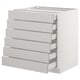 SEKTION Gabinete bajo 6 frentes/6 cjn bajos, blanco Maximera/Lerhyttan gris claro, 30x24x30 "