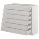 SEKTION Gabinete bajo 6 frentes/6 cjn bajos, blanco Maximera/Lerhyttan gris claro, 36x15x30 "