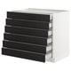 SEKTION Gabinete bajo 6 frentes/6 cjn bajos, blanco Maximera/Lerhyttan teñido en negro, 36x24x30 "