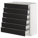 SEKTION Gabinete bajo 6 frentes/6 cjn bajos, blanco Maximera/Lerhyttan teñido en negro, 30x15x30 "