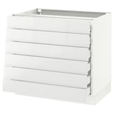 SEKTION Gabinete bajo 6 frentes/6 cjn bajos, blanco Maximera/Ringhult blanco, 36x24x30 "