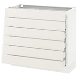 SEKTION Gabinete bajo 6 frentes/6 cjn bajos, blanco Maximera/Veddinge blanco, 36x15x30 "