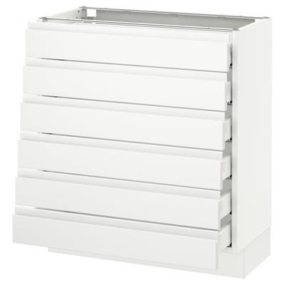 SEKTION Gabinete bajo 6 frentes/6 cjn bajos, blanco Maximera/Voxtorp blanco mate, 30x15x30 "