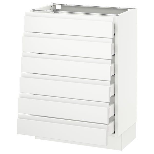 SEKTION Gabinete bajo 6 frentes/6 cjn bajos, blanco Maximera/Voxtorp blanco mate, 24x15x30 "
