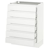 SEKTION Gabinete bajo 6 frentes/6 cjn bajos, blanco Maximera/Voxtorp blanco mate, 24x15x30 "