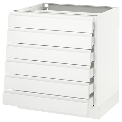 SEKTION Gabinete bajo 6 frentes/6 cjn bajos, blanco Maximera/Voxtorp blanco mate, 30x24x30 "