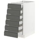 SEKTION Gabinete bajo 6 frentes/6 cjn bajos, blanco Maximera/Voxtorp gris oscuro, 15x24x30 "