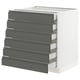 SEKTION Gabinete bajo 6 frentes/6 cjn bajos, blanco Maximera/Voxtorp gris oscuro, 30x24x30 "